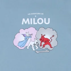 Tintin T-Shirt - Terry Engel Og Djvel - Lys Bl