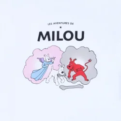 Tintin T-Shirt - Terry Engel Og Djvel - Hvid