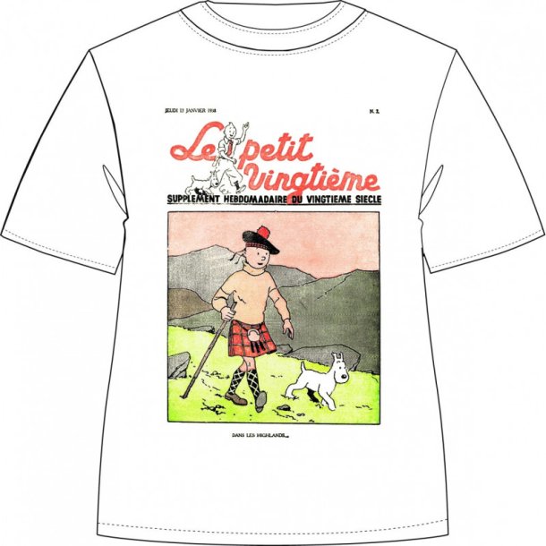 Tintin T-Shirt - Tintin i Kilt - Retro