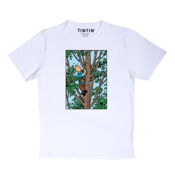 Tintin T-Shirt - Tintin Klatrer i Træ