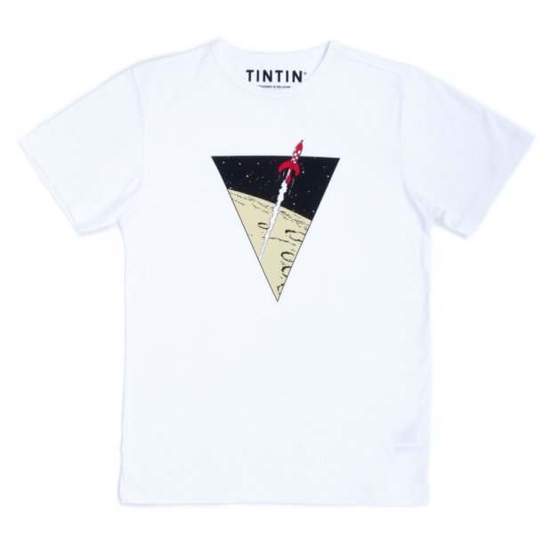 Tintin T-Shirt - Tintin Raketten - Hvid
