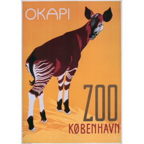Retro Vintage Plakat - Zoologisk have - Okapi
