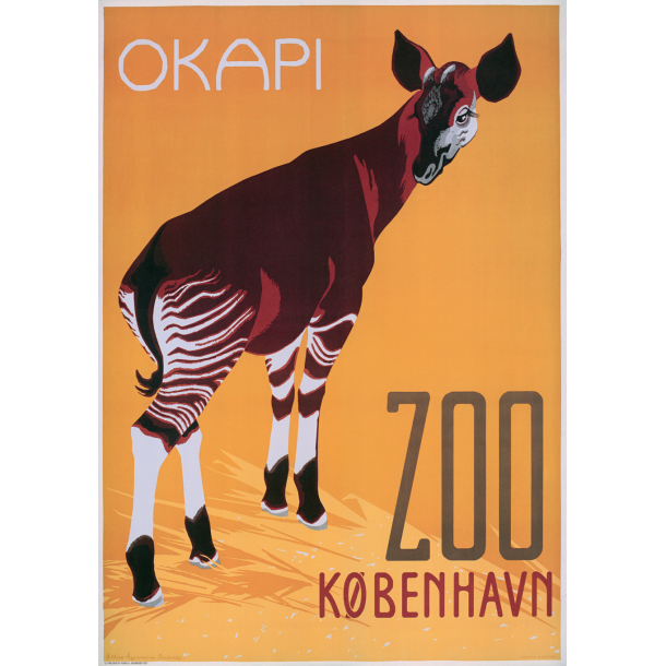 Retro Vintage Plakat - Zoologisk have - Okapi